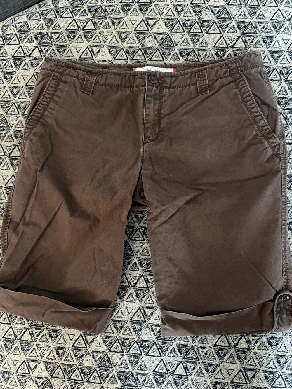 Old Navy Low Rise Brown Shorts with Red Trim